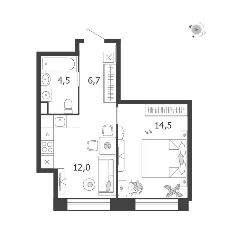 1-BD Apartment Sale, 37.7 sq. m. at Shagal, Автозаводская улица, 23, Москва, Россия #1 1-BD Apartment Sale, 37.7 sq. m. at Shagal, Автозаводская улица, 23, Москва, Россия #1