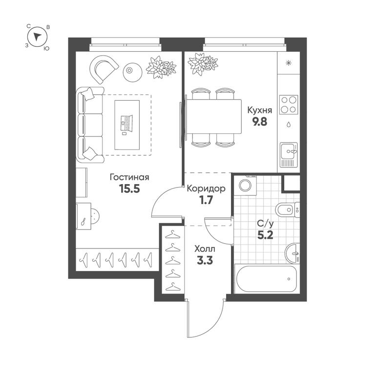 1-BD Apartment Sale, 35.5平方米 at Shagal, Автозаводская улица, 23, Москва, Россия #1 1-BD Apartment Sale, 35.5平方米 at Shagal, Автозаводская улица, 23, Москва, Россия #1