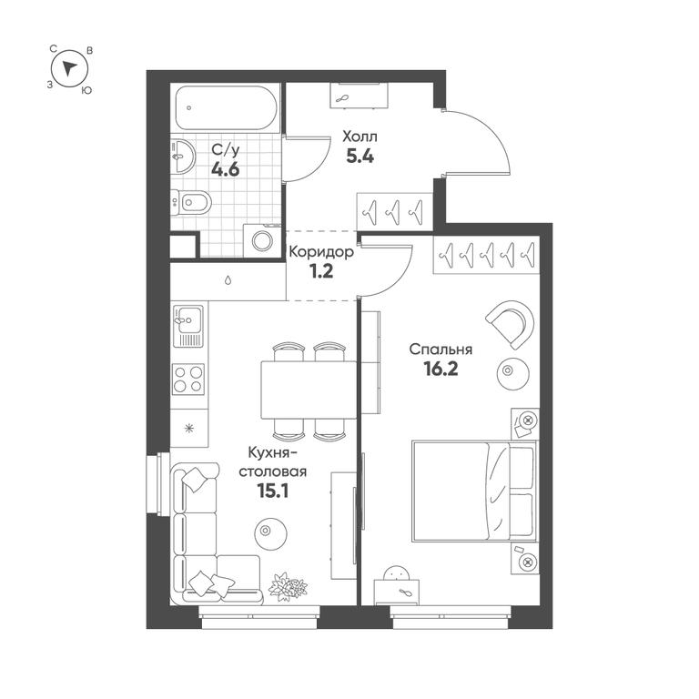 1-BD Apartment Sale, 42.5 sq. m. at Shagal, Автозаводская улица, 23, Москва, Россия #1 1-BD Apartment Sale, 42.5 sq. m. at Shagal, Автозаводская улица, 23, Москва, Россия #1