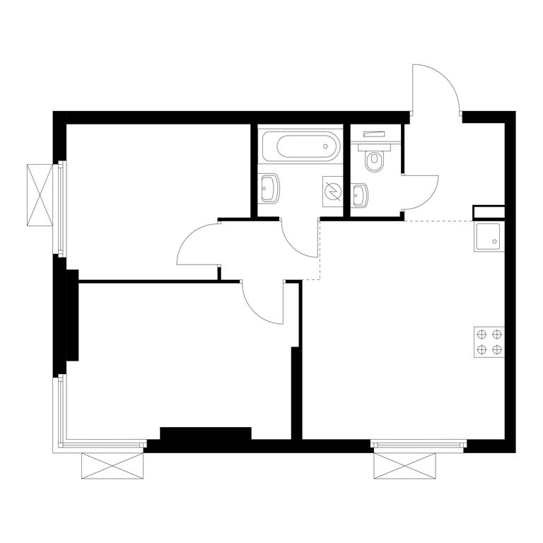 2-BD Apartment Sale, 49.1平方米 at Vtoroy Nagatinskiy, 2nd Nagatinsky Drive, 2к1, Moscow, Russia #1 2-BD Apartment Sale, 49.1平方米 at Vtoroy Nagatinskiy, 2nd Nagatinsky Drive, 2к1, Moscow, Russia #1