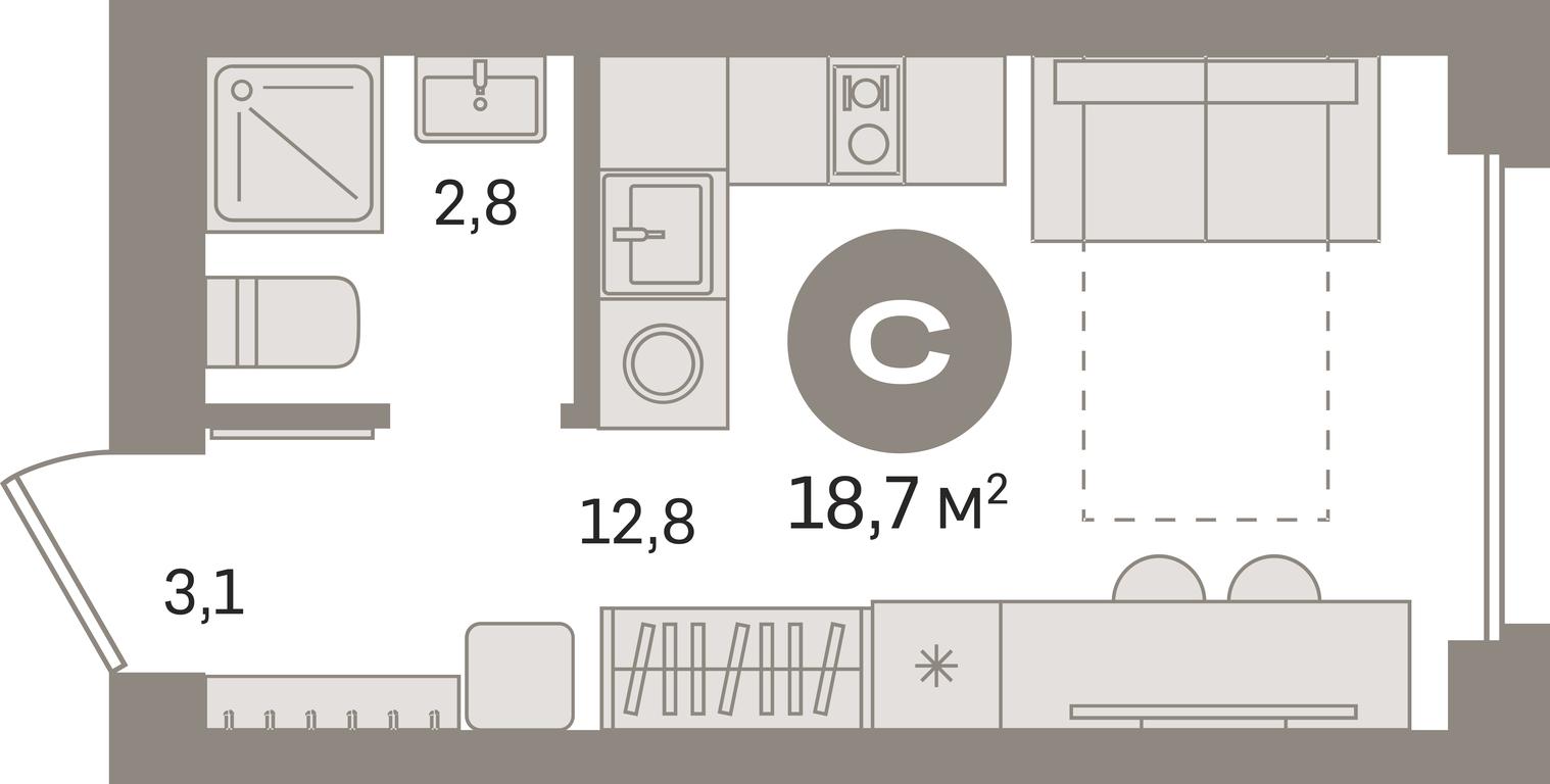 Apartment Sale, 18.7平方米 at Pervy kvartal, Kalinovaya ulitsa, derevnya Sapronovo, Leninskiy City District, Moscow Region, Russia #1 Apartment Sale, 18.7平方米 at Pervy kvartal, Kalinovaya ulitsa, derevnya Sapronovo, Leninskiy City District, Moscow Region, Russia #1