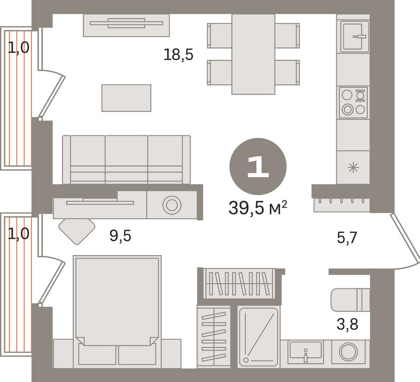 1-BD Apartment Sale, 39.5平方米 at Pervy kvartal, Kalinovaya ulitsa, derevnya Sapronovo, Leninskiy City District, Moscow Region, Russia #1 1-BD Apartment Sale, 39.5平方米 at Pervy kvartal, Kalinovaya ulitsa, derevnya Sapronovo, Leninskiy City District, Moscow Region, Russia #1