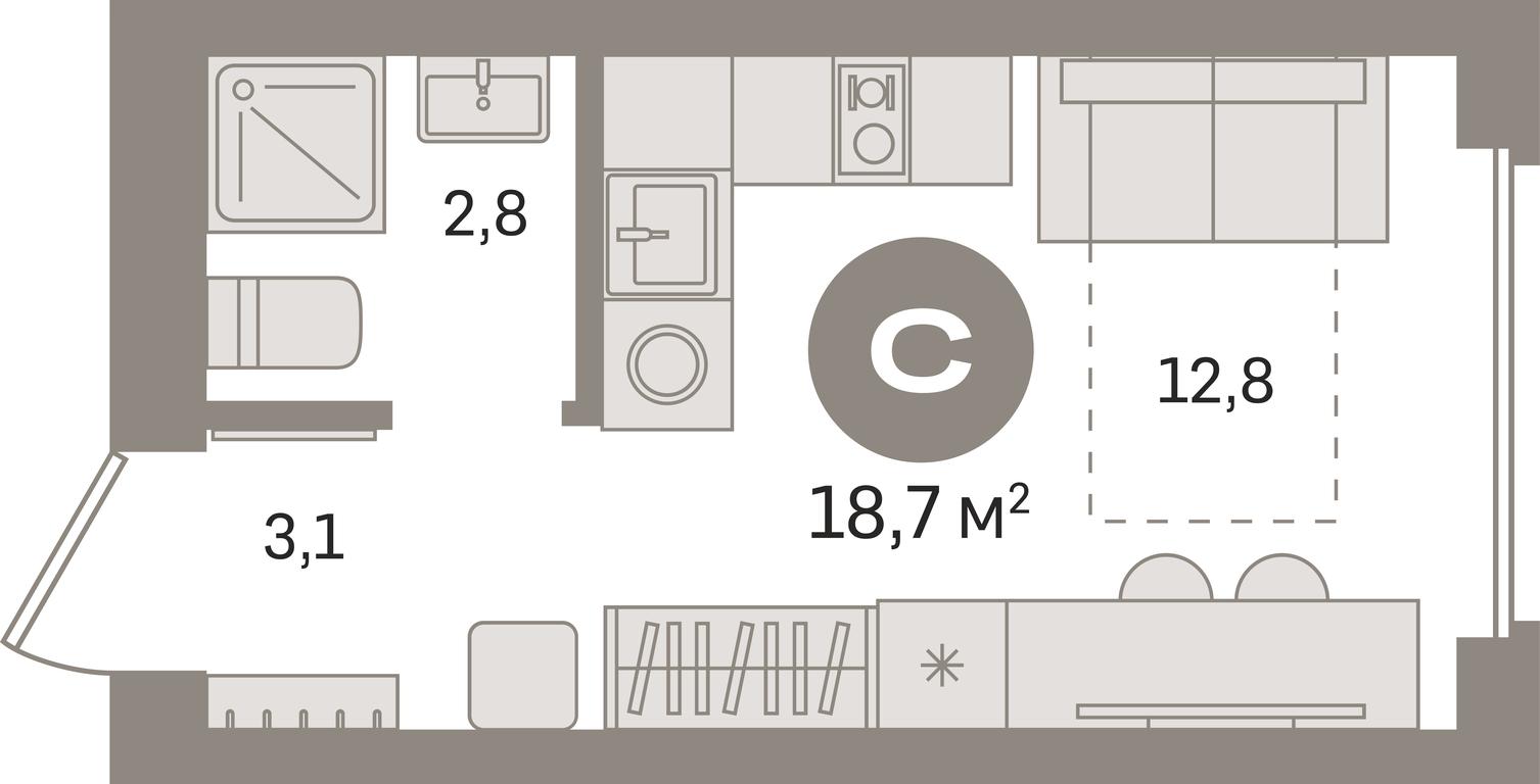 Apartment Sale, 18.7 sq. m. at Pervy kvartal, Kalinovaya ulitsa, derevnya Sapronovo, Leninskiy City District, Moscow Region, Russia #1 Apartment Sale, 18.7 sq. m. at Pervy kvartal, Kalinovaya ulitsa, derevnya Sapronovo, Leninskiy City District, Moscow Region, Russia #1
