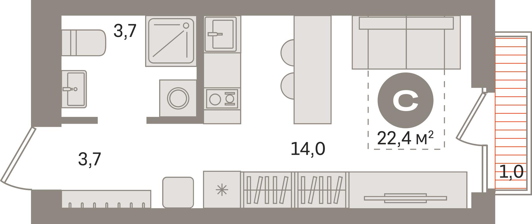 Apartment Sale, 22.4 sq. m. at Pervy kvartal, Kalinovaya ulitsa, derevnya Sapronovo, Leninskiy City District, Moscow Region, Russia #1