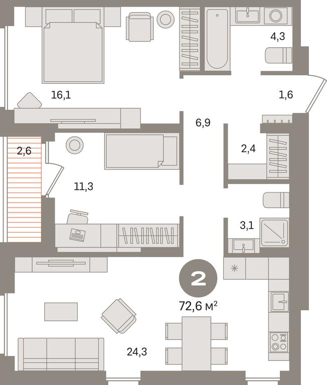 2-BD Apartment Sale, 72.6平方米 at Pervy kvartal, Kalinovaya ulitsa, derevnya Sapronovo, Leninskiy City District, Moscow Region, Russia #1 2-BD Apartment Sale, 72.6平方米 at Pervy kvartal, Kalinovaya ulitsa, derevnya Sapronovo, Leninskiy City District, Moscow Region, Russia #1