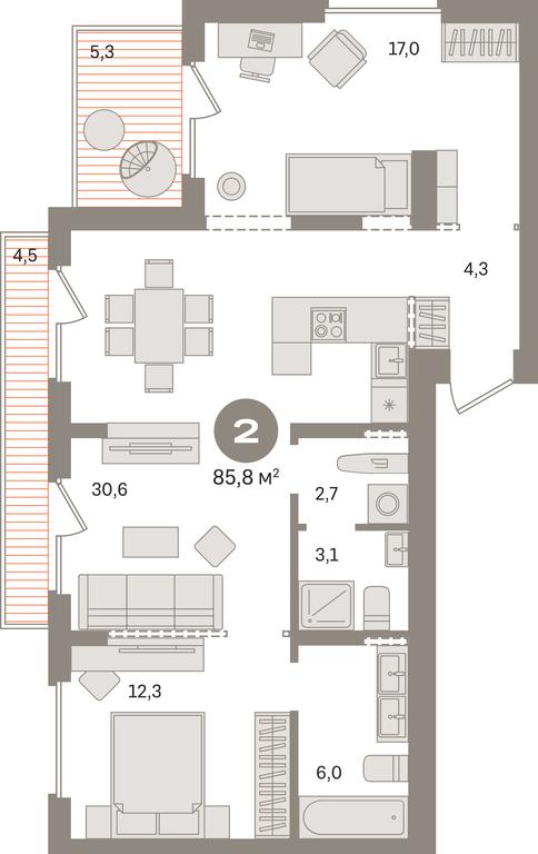 2-BD Apartment Sale, 85.8 sq. m. at Pervy kvartal, Kalinovaya ulitsa, derevnya Sapronovo, Leninskiy City District, Moscow Region, Russia #1 2-BD Apartment Sale, 85.8 sq. m. at Pervy kvartal, Kalinovaya ulitsa, derevnya Sapronovo, Leninskiy City District, Moscow Region, Russia #1