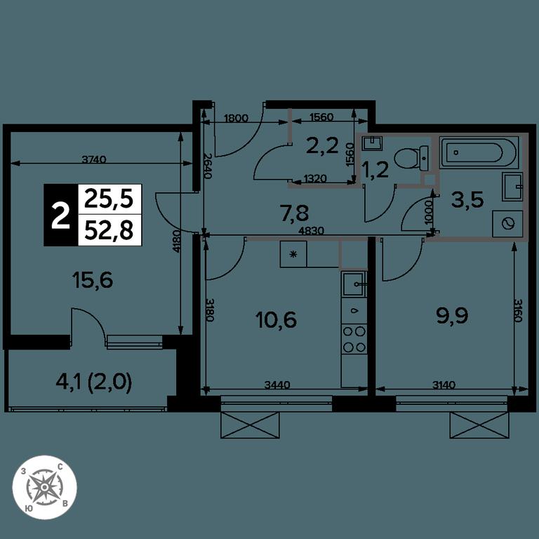 2-BD Apartment Sale, 53平方米 at Pervyi Leningradskiy, Pervy Leningradskiy Residential Complex, Moscow, Russia #2 2-BD Apartment Sale, 53平方米 at Pervyi Leningradskiy, Pervy Leningradskiy Residential Complex, Moscow, Russia #2