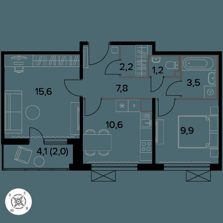 2-BD Apartment Sale, 53平方米 at Pervyi Leningradskiy, Pervy Leningradskiy Residential Complex, Moscow, Russia #1 2-BD Apartment Sale, 53平方米 at Pervyi Leningradskiy, Pervy Leningradskiy Residential Complex, Moscow, Russia #1