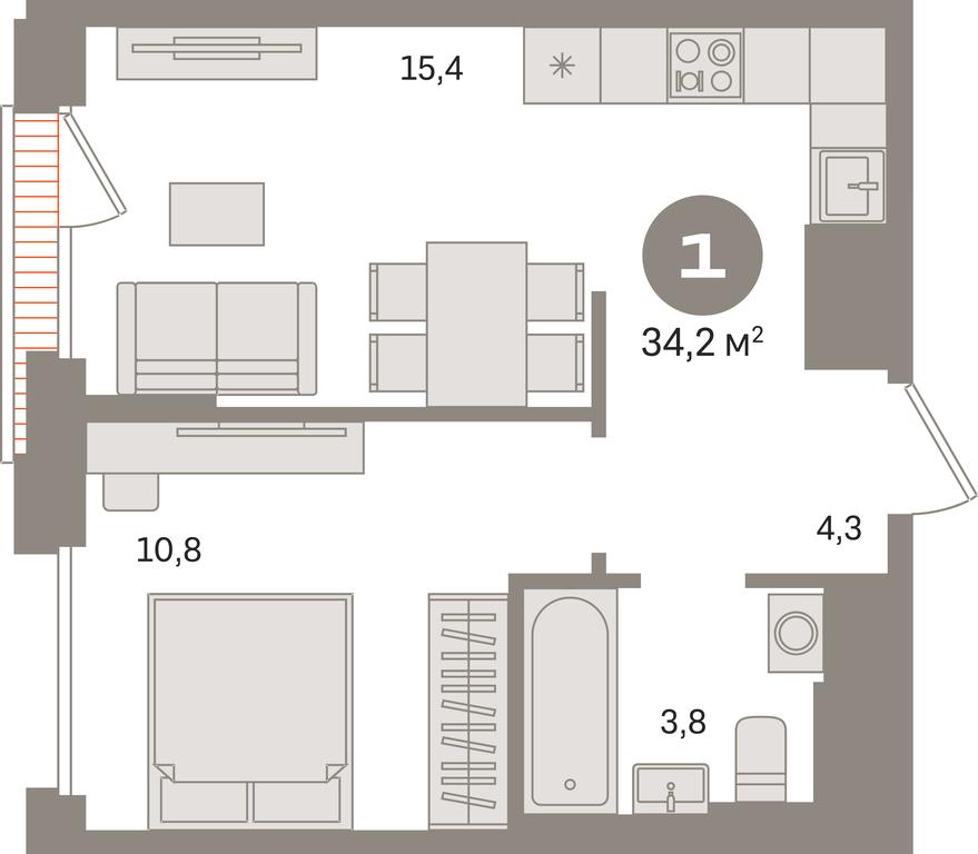 1-BD Apartment Sale, 34.2 sq. m. at Kvartal Gercena, zhiloy kompleks Kvartal Gertsena, Moscow, Russia #1 1-BD Apartment Sale, 34.2 sq. m. at Kvartal Gercena, zhiloy kompleks Kvartal Gertsena, Moscow, Russia #1