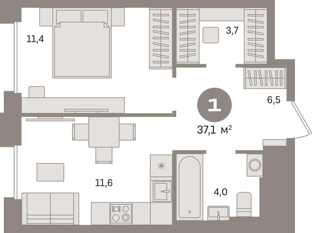 1-BD Apartment Sale, 37.1 sq. m. at Kvartal Gercena, zhiloy kompleks Kvartal Gertsena, Moscow, Russia #1 1-BD Apartment Sale, 37.1 sq. m. at Kvartal Gercena, zhiloy kompleks Kvartal Gertsena, Moscow, Russia #1