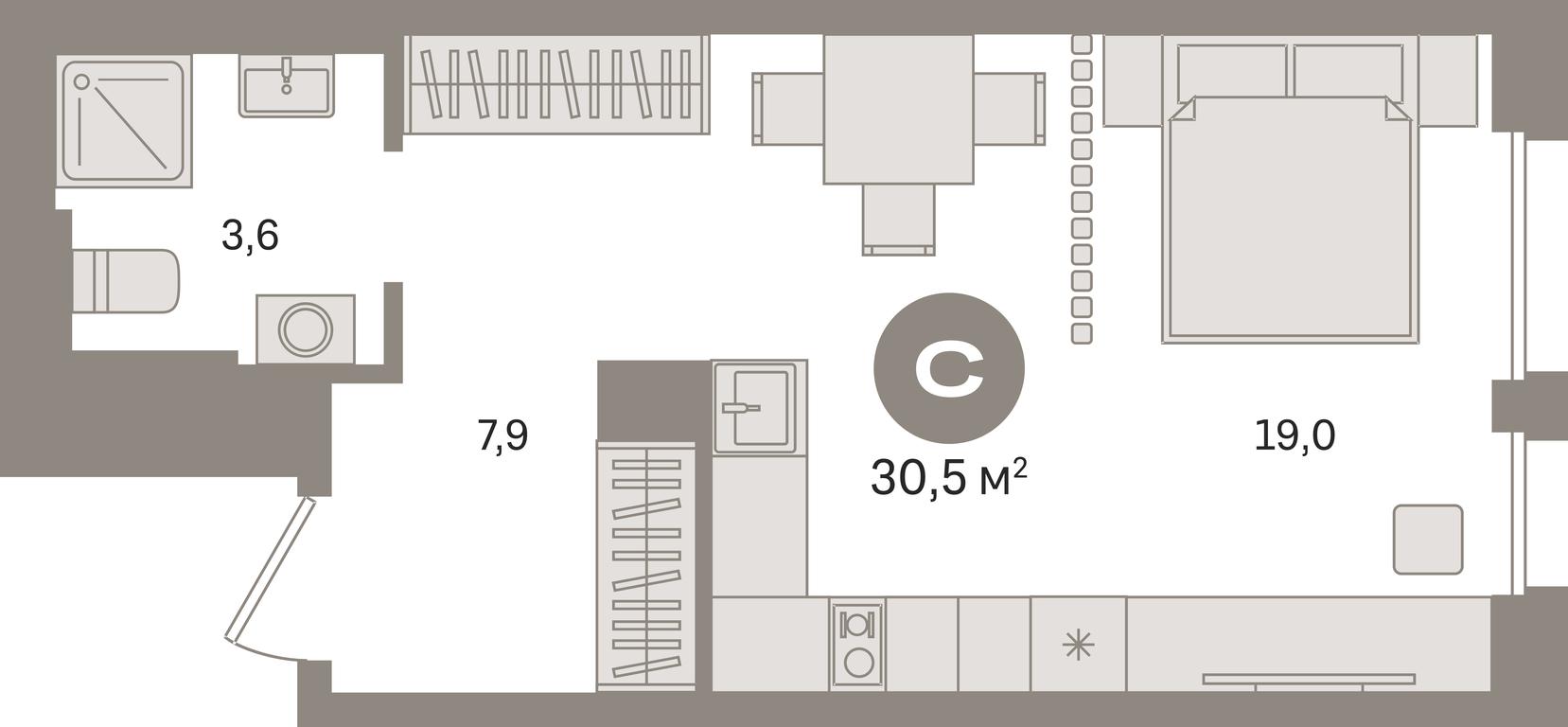 Apartment Sale, 30.5平方米 at Kvartal Gercena, zhiloy kompleks Kvartal Gertsena, Moscow, Russia #1