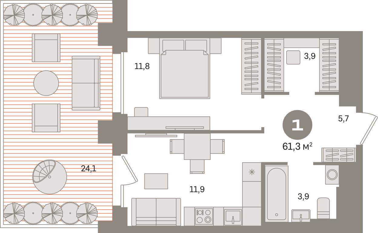 1-BD Apartment Sale, 61.3平方米 at Kvartal Gercena, zhiloy kompleks Kvartal Gertsena, Moscow, Russia #1 1-BD Apartment Sale, 61.3平方米 at Kvartal Gercena, zhiloy kompleks Kvartal Gertsena, Moscow, Russia #1