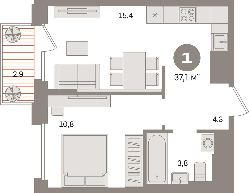 1-BD Apartment Sale, 37.1 sq. m. at Kvartal Gercena, zhiloy kompleks Kvartal Gertsena, Moscow, Russia #1 1-BD Apartment Sale, 37.1 sq. m. at Kvartal Gercena, zhiloy kompleks Kvartal Gertsena, Moscow, Russia #1