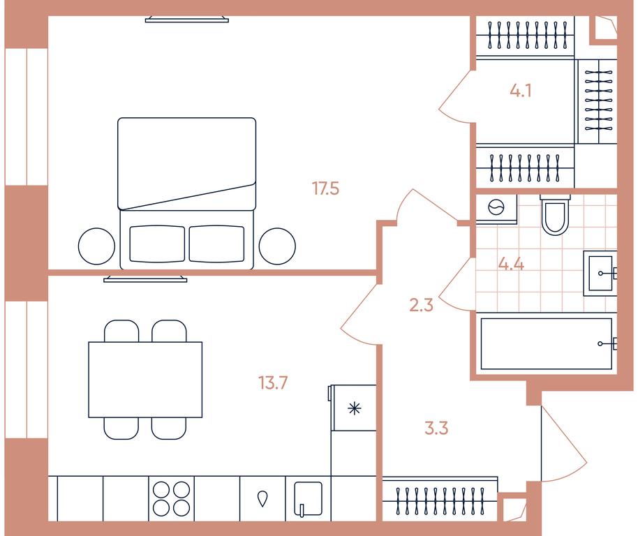 1-BD Apartment Sale, 45.3平方米 at Era, Derbenevskaya Street, Moscow, Russia #1 1-BD Apartment Sale, 45.3平方米 at Era, Derbenevskaya Street, Moscow, Russia #1