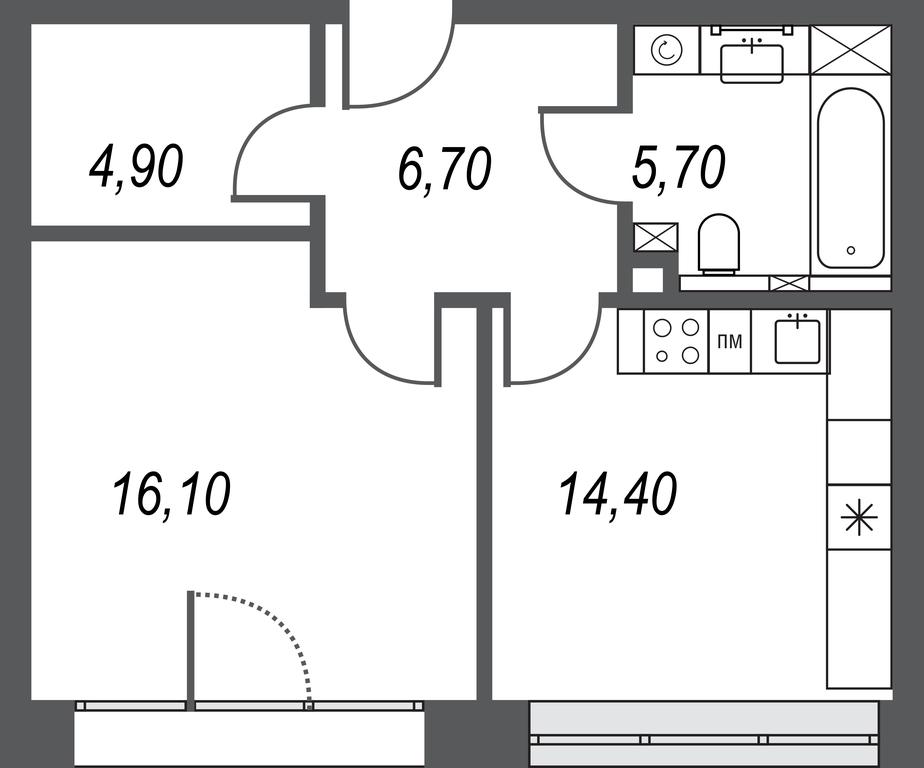 1-BD Apartment Sale, 47.8平方米 at AFI Park Voroncovskiy, Akademika Chelomeya Street, 7Ас2, Moscow, Russia #1