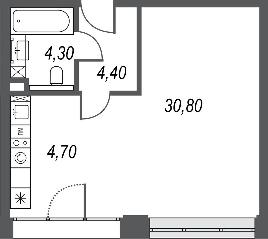 Apartment Sale, 44.2 sq. m. at AFI Park Voroncovskiy, Akademika Chelomeya Street, 7Ас2, Moscow, Russia #2