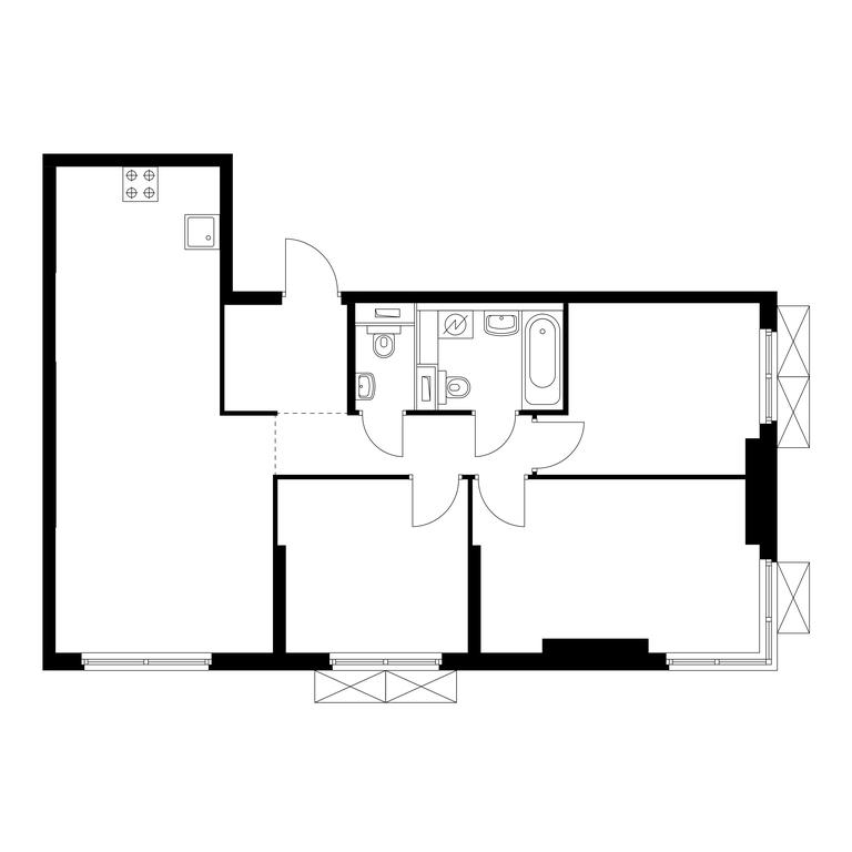 3-BD Apartment Sale, 72 sq. m. at Rustaveli 14, Rustaveli Street, 14с20, Moscow, Russia #1