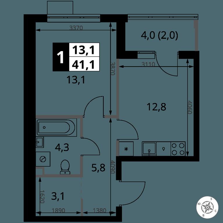 1-BD Apartment Sale, 41.1 sq. m. at 1 Yasenevskij, Kvartal № 24, Mosrentgen Settlement, Moscow, Russia #1 1-BD Apartment Sale, 41.1 sq. m. at 1 Yasenevskij, Kvartal № 24, Mosrentgen Settlement, Moscow, Russia #1