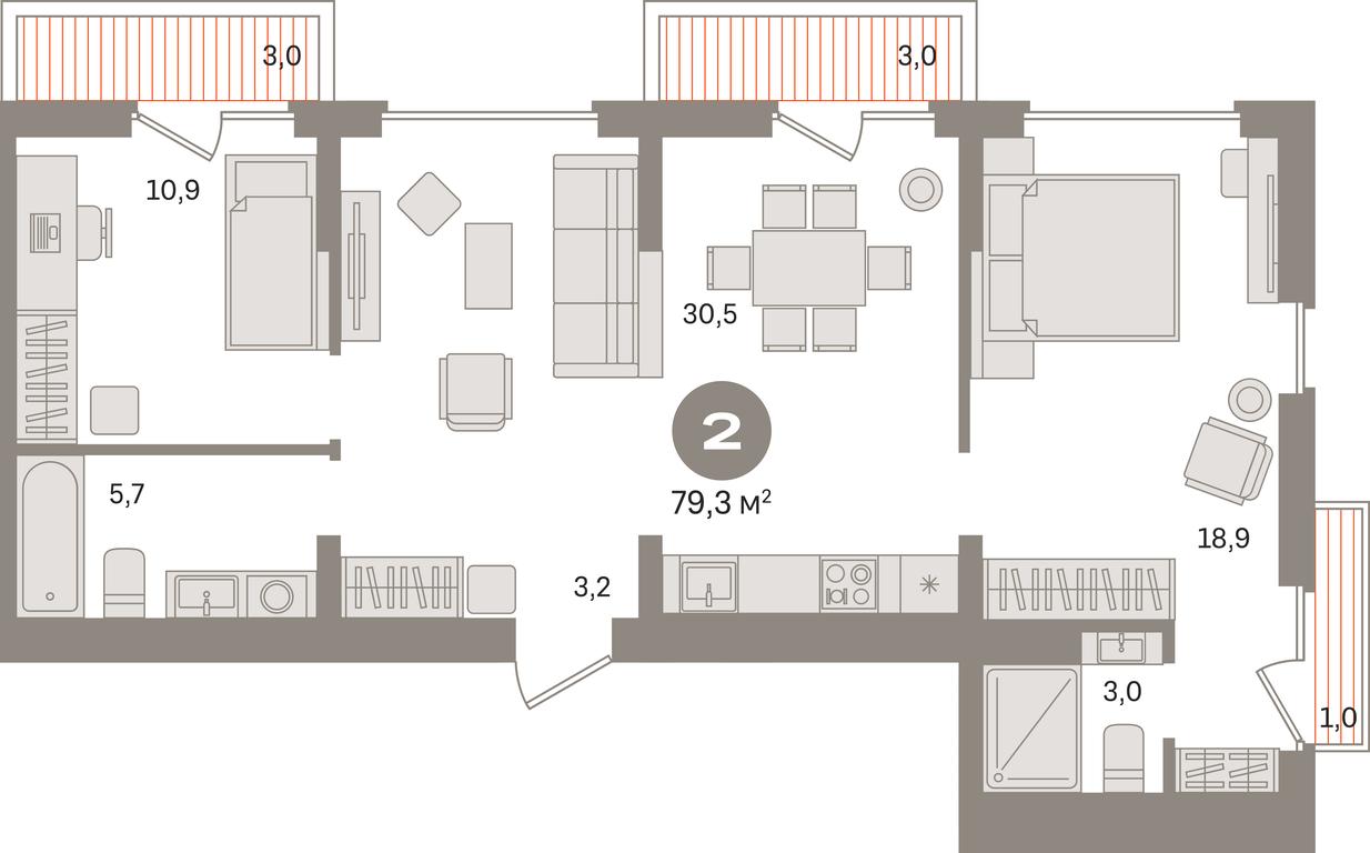 2-BD Apartment Sale, 79.3 sq. m. at Pervy kvartal, Kalinovaya ulitsa, derevnya Sapronovo, Leninskiy City District, Moscow Region, Russia #1 2-BD Apartment Sale, 79.3 sq. m. at Pervy kvartal, Kalinovaya ulitsa, derevnya Sapronovo, Leninskiy City District, Moscow Region, Russia #1