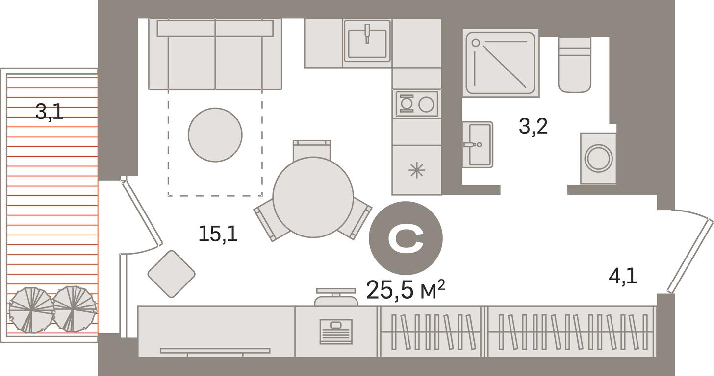Apartment Sale, 25.5 sq. m. at Kvartal Gercena, zhiloy kompleks Kvartal Gertsena, Moscow, Russia #1