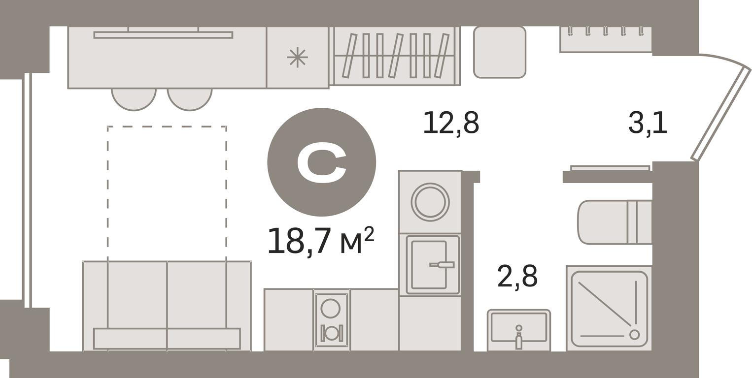 Apartment Sale, 18.7 sq. m. at Pervy kvartal, Kalinovaya ulitsa, derevnya Sapronovo, Leninskiy City District, Moscow Region, Russia #1 Apartment Sale, 18.7 sq. m. at Pervy kvartal, Kalinovaya ulitsa, derevnya Sapronovo, Leninskiy City District, Moscow Region, Russia #1