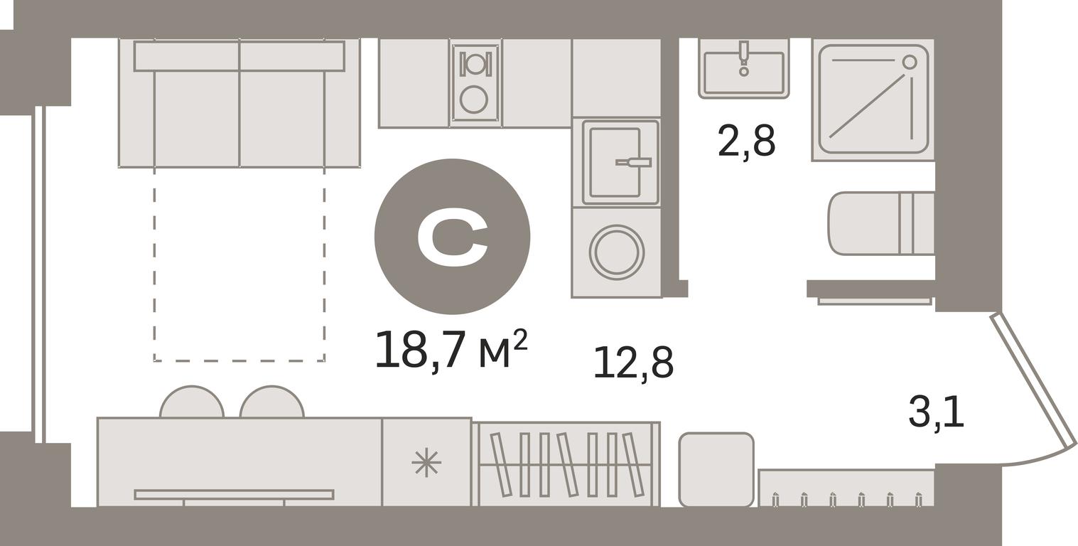 Apartment Sale, 18.7平方米 at Pervy kvartal, Kalinovaya ulitsa, derevnya Sapronovo, Leninskiy City District, Moscow Region, Russia #1 Apartment Sale, 18.7平方米 at Pervy kvartal, Kalinovaya ulitsa, derevnya Sapronovo, Leninskiy City District, Moscow Region, Russia #1