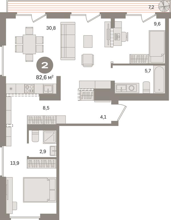 2-BD Apartment Sale, 82.6平方米 at Pervy kvartal, Kalinovaya ulitsa, derevnya Sapronovo, Leninskiy City District, Moscow Region, Russia #1 2-BD Apartment Sale, 82.6平方米 at Pervy kvartal, Kalinovaya ulitsa, derevnya Sapronovo, Leninskiy City District, Moscow Region, Russia #1