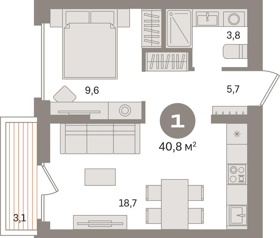 1-BD Apartment Sale, 40.7平方米 at Pervy kvartal, Kalinovaya ulitsa, derevnya Sapronovo, Leninskiy City District, Moscow Region, Russia #1 1-BD Apartment Sale, 40.7平方米 at Pervy kvartal, Kalinovaya ulitsa, derevnya Sapronovo, Leninskiy City District, Moscow Region, Russia #1