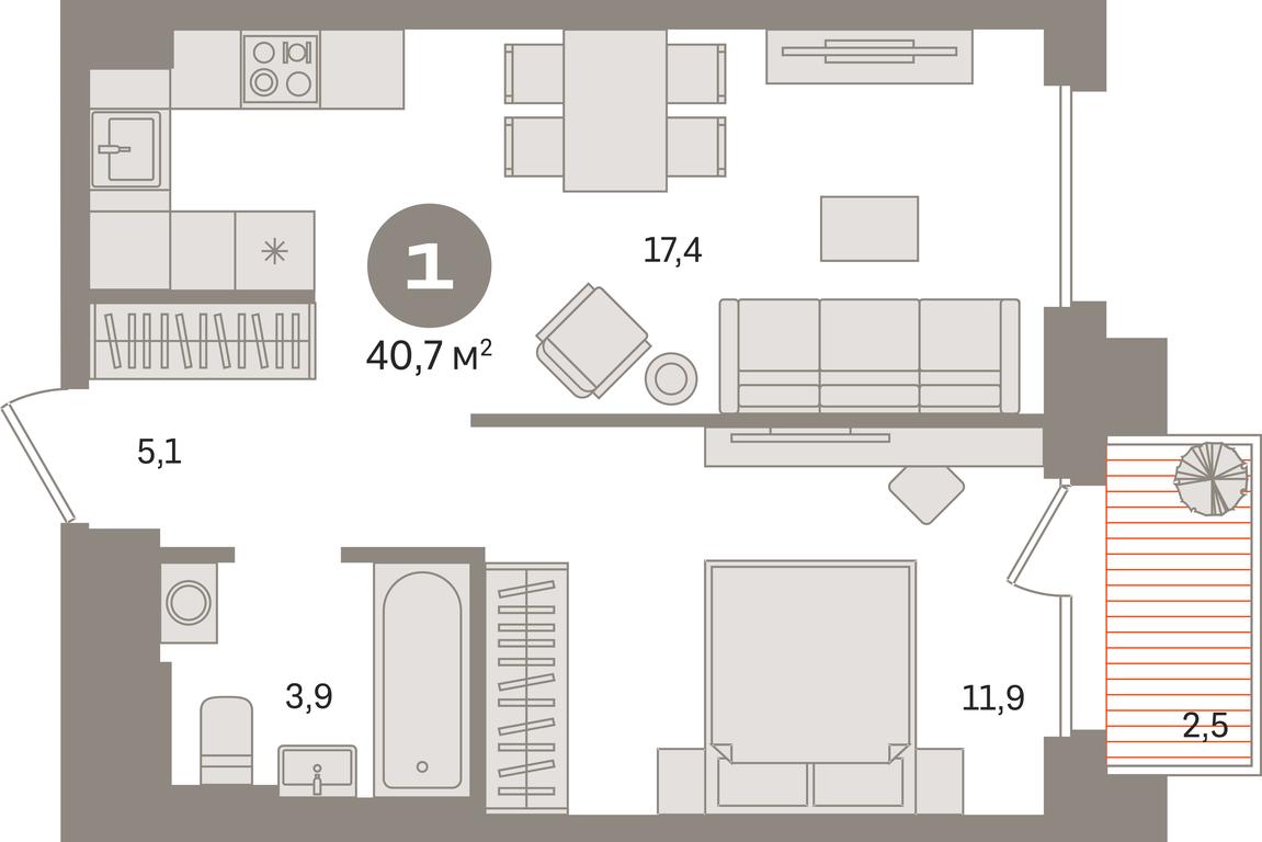 1-BD Apartment Sale, 40.7 sq. m. at Kvartal Gercena, zhiloy kompleks Kvartal Gertsena, Moscow, Russia #1 1-BD Apartment Sale, 40.7 sq. m. at Kvartal Gercena, zhiloy kompleks Kvartal Gertsena, Moscow, Russia #1