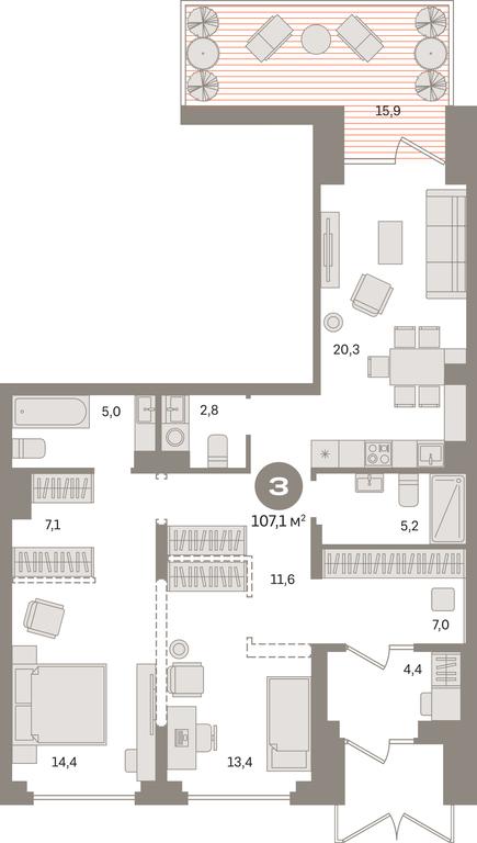 2-BD Apartment Sale, 107.1 sq. m. at Pervy kvartal, Kalinovaya ulitsa, derevnya Sapronovo, Leninskiy City District, Moscow Region, Russia #1 2-BD Apartment Sale, 107.1 sq. m. at Pervy kvartal, Kalinovaya ulitsa, derevnya Sapronovo, Leninskiy City District, Moscow Region, Russia #1