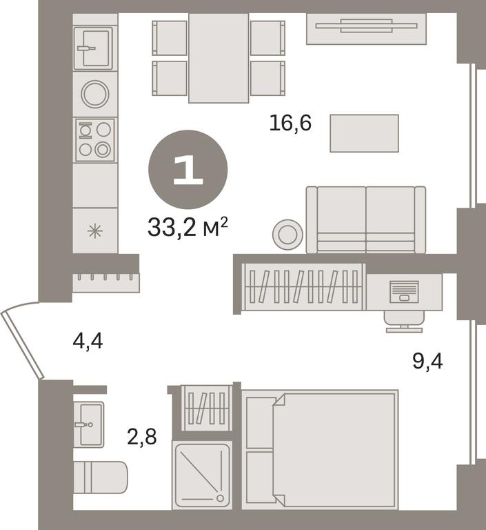 1-BD Apartment Sale, 33.2平方米 at Pervy kvartal, Kalinovaya ulitsa, derevnya Sapronovo, Leninskiy City District, Moscow Region, Russia #1 1-BD Apartment Sale, 33.2平方米 at Pervy kvartal, Kalinovaya ulitsa, derevnya Sapronovo, Leninskiy City District, Moscow Region, Russia #1
