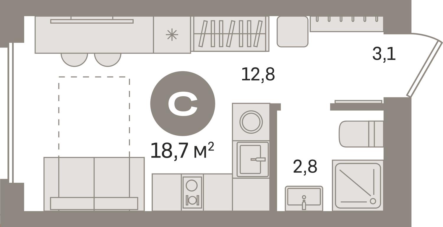 Apartment Sale, 18.7平方米 at Pervy kvartal, Kalinovaya ulitsa, derevnya Sapronovo, Leninskiy City District, Moscow Region, Russia #1 Apartment Sale, 18.7平方米 at Pervy kvartal, Kalinovaya ulitsa, derevnya Sapronovo, Leninskiy City District, Moscow Region, Russia #1