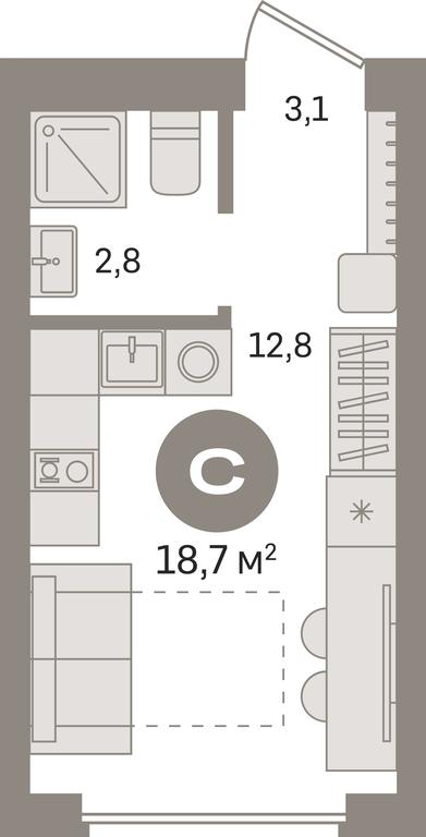 Apartment Sale, 18.7 sq. m. at Pervy kvartal, Kalinovaya ulitsa, derevnya Sapronovo, Leninskiy City District, Moscow Region, Russia #1 Apartment Sale, 18.7 sq. m. at Pervy kvartal, Kalinovaya ulitsa, derevnya Sapronovo, Leninskiy City District, Moscow Region, Russia #1