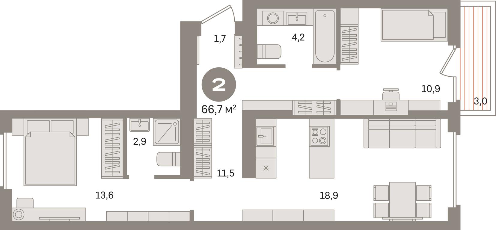 2-BD Apartment Sale, 66.7 sq. m. at Pervy kvartal, Kalinovaya ulitsa, derevnya Sapronovo, Leninskiy City District, Moscow Region, Russia #1 2-BD Apartment Sale, 66.7 sq. m. at Pervy kvartal, Kalinovaya ulitsa, derevnya Sapronovo, Leninskiy City District, Moscow Region, Russia #1