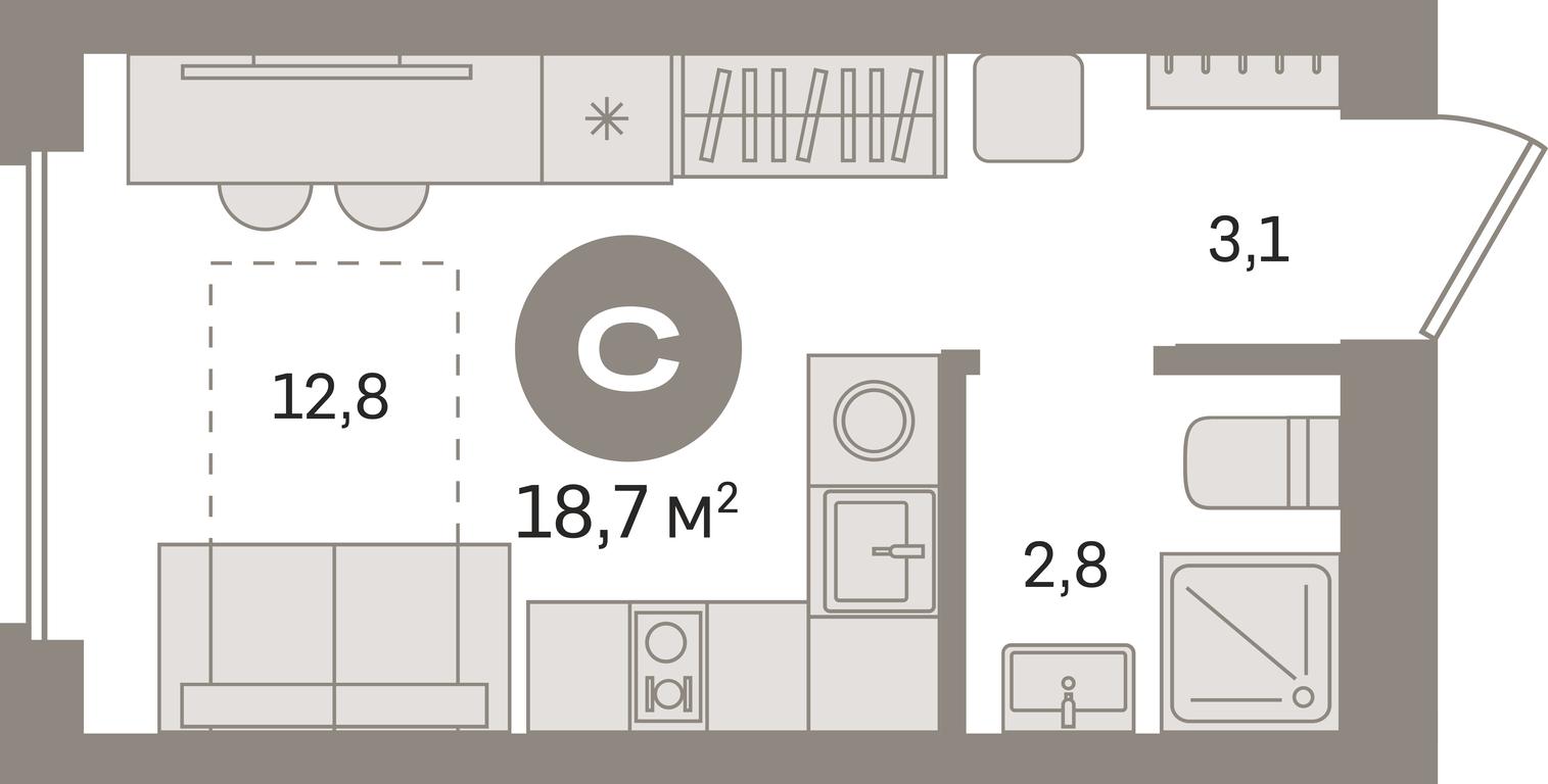 Apartment Sale, 18.7 sq. m. at Pervy kvartal, Kalinovaya ulitsa, derevnya Sapronovo, Leninskiy City District, Moscow Region, Russia #1 Apartment Sale, 18.7 sq. m. at Pervy kvartal, Kalinovaya ulitsa, derevnya Sapronovo, Leninskiy City District, Moscow Region, Russia #1