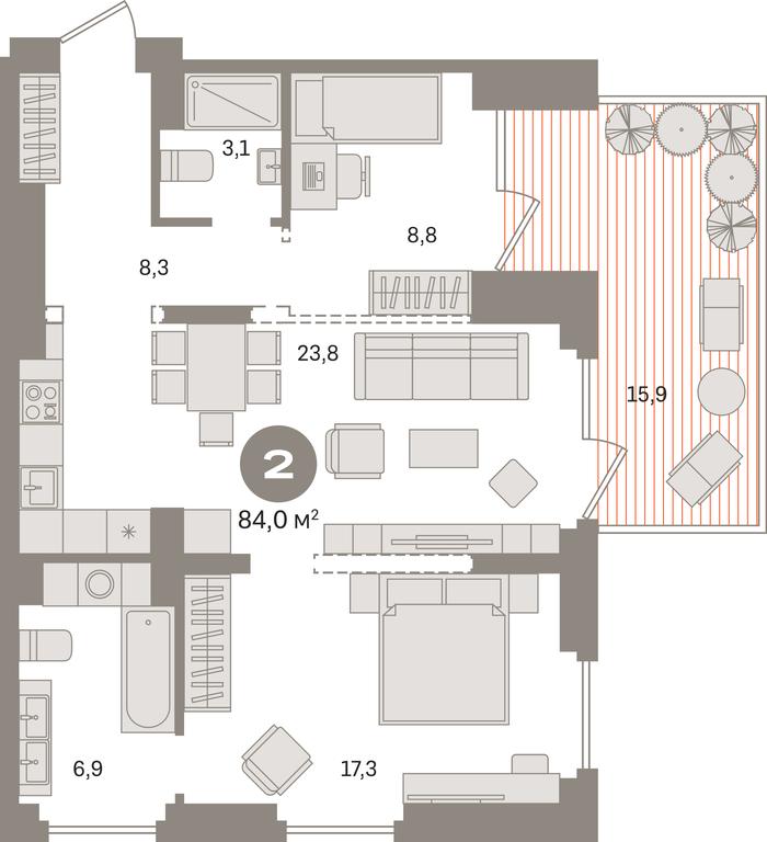 1-BD Apartment Sale, 84 sq. m. at Pervy kvartal, Kalinovaya ulitsa, derevnya Sapronovo, Leninskiy City District, Moscow Region, Russia #1 1-BD Apartment Sale, 84 sq. m. at Pervy kvartal, Kalinovaya ulitsa, derevnya Sapronovo, Leninskiy City District, Moscow Region, Russia #1