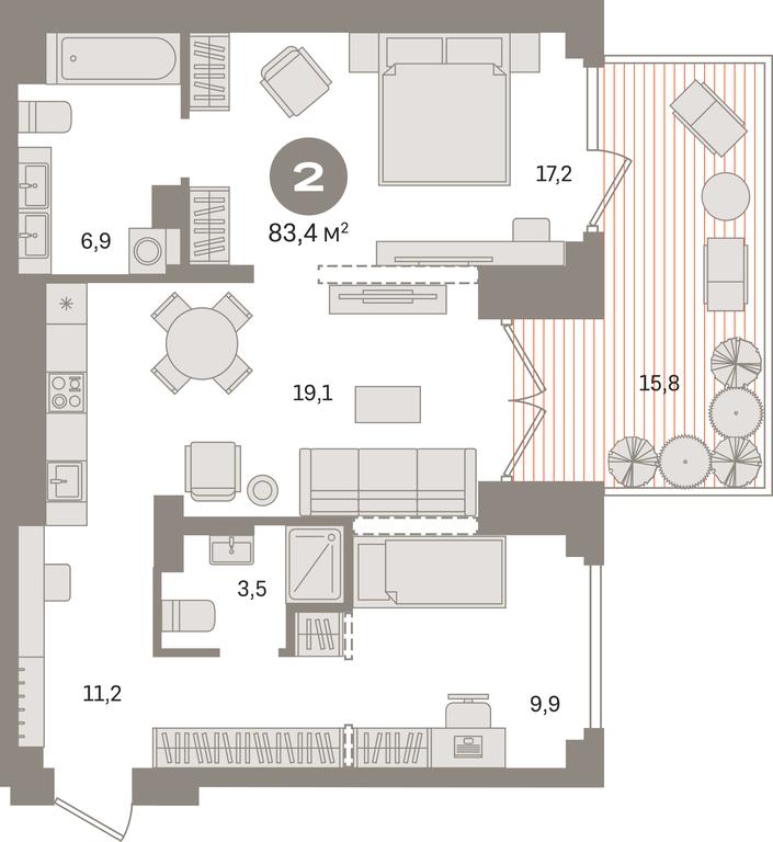 2-BD Apartment Sale, 83.4平方米 at Pervy kvartal, Kalinovaya ulitsa, derevnya Sapronovo, Leninskiy City District, Moscow Region, Russia #1 2-BD Apartment Sale, 83.4平方米 at Pervy kvartal, Kalinovaya ulitsa, derevnya Sapronovo, Leninskiy City District, Moscow Region, Russia #1