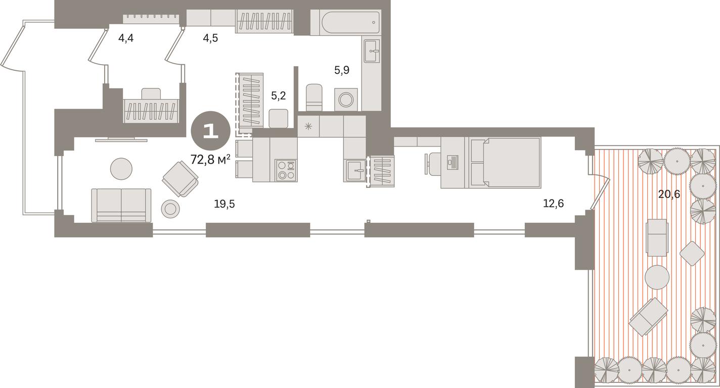 1-BD Apartment Sale, 72.8平方米 at Pervy kvartal, Kalinovaya ulitsa, derevnya Sapronovo, Leninskiy City District, Moscow Region, Russia #1 1-BD Apartment Sale, 72.8平方米 at Pervy kvartal, Kalinovaya ulitsa, derevnya Sapronovo, Leninskiy City District, Moscow Region, Russia #1