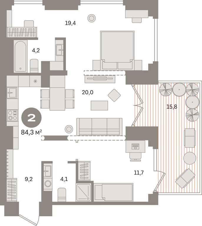 2-BD Apartment Sale, 84.3 sq. m. at Pervy kvartal, Kalinovaya ulitsa, derevnya Sapronovo, Leninskiy City District, Moscow Region, Russia #1 2-BD Apartment Sale, 84.3 sq. m. at Pervy kvartal, Kalinovaya ulitsa, derevnya Sapronovo, Leninskiy City District, Moscow Region, Russia #1
