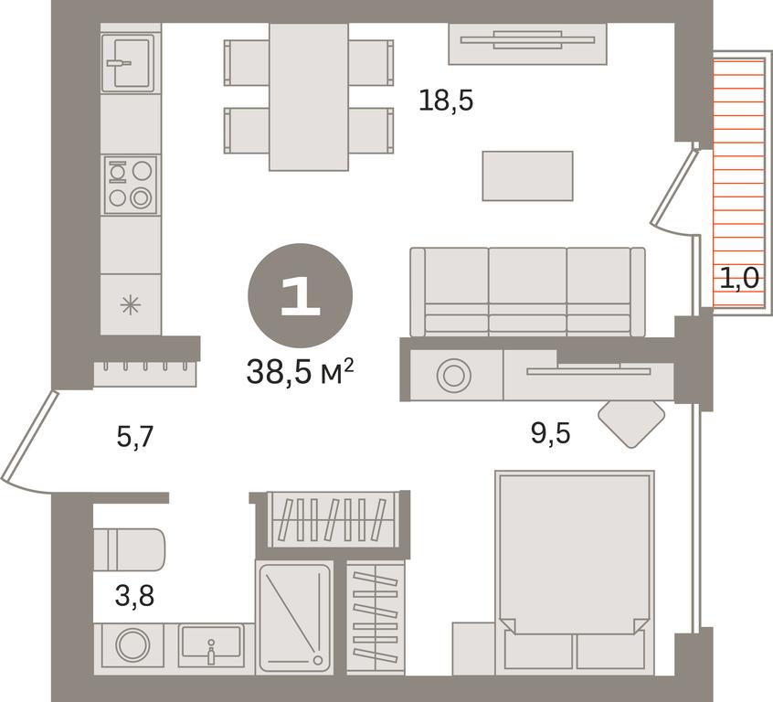 1-BD Apartment Sale, 38.5 sq. m. at Pervy kvartal, Kalinovaya ulitsa, derevnya Sapronovo, Leninskiy City District, Moscow Region, Russia #1 1-BD Apartment Sale, 38.5 sq. m. at Pervy kvartal, Kalinovaya ulitsa, derevnya Sapronovo, Leninskiy City District, Moscow Region, Russia #1