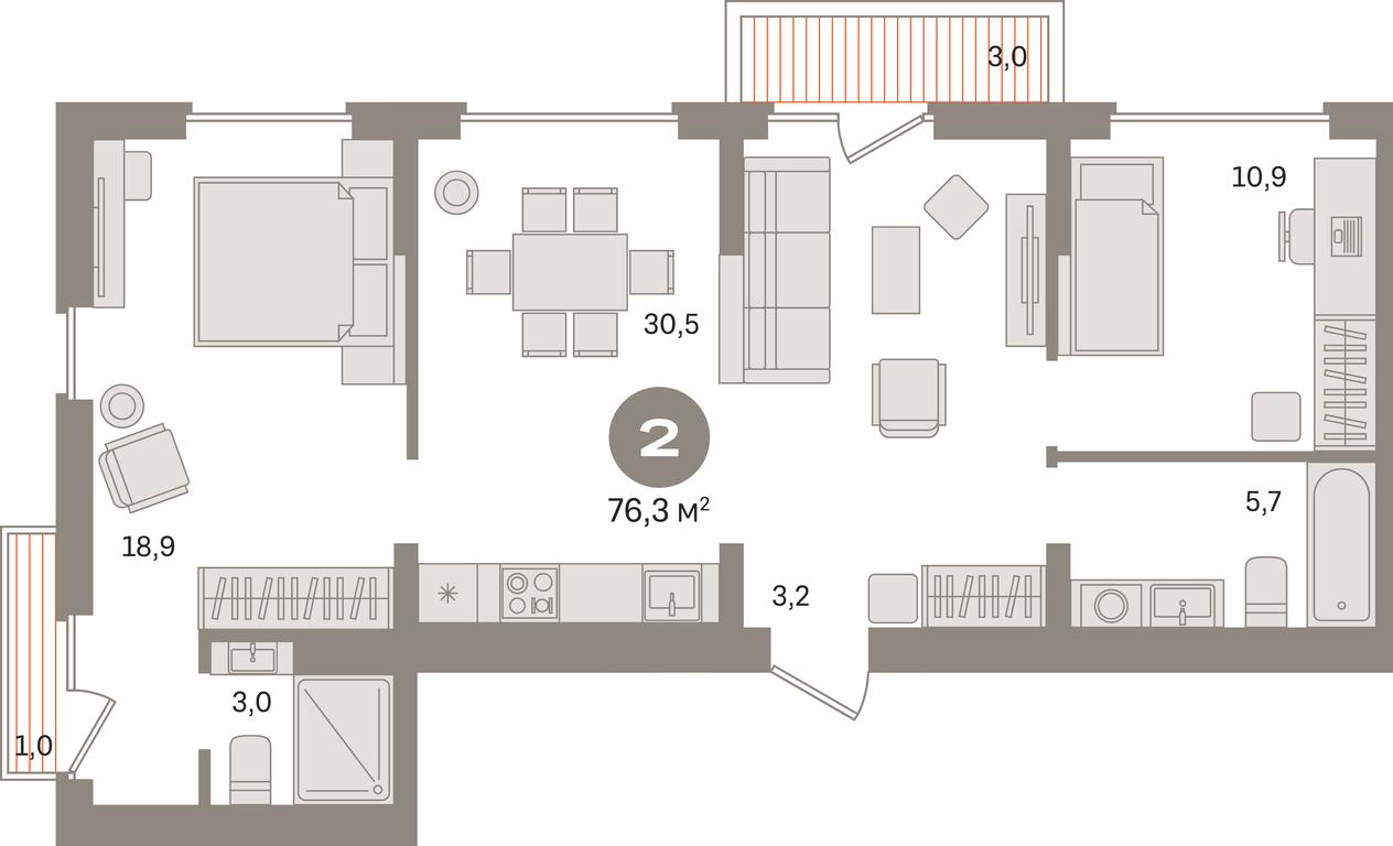 2-BD Apartment Sale, 76.3平方米 at Pervy kvartal, Kalinovaya ulitsa, derevnya Sapronovo, Leninskiy City District, Moscow Region, Russia #1 2-BD Apartment Sale, 76.3平方米 at Pervy kvartal, Kalinovaya ulitsa, derevnya Sapronovo, Leninskiy City District, Moscow Region, Russia #1