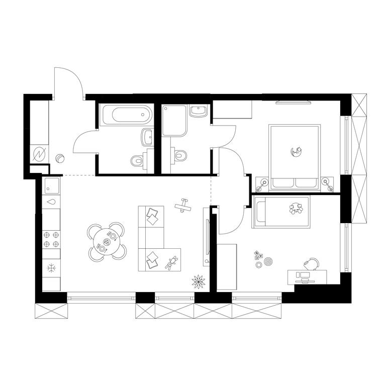 2-BD Apartment Sale, 51.5 sq. m. at Plehanova 11, Plekhanova Street, 13с6, Moscow, Russia #1 2-BD Apartment Sale, 51.5 sq. m. at Plehanova 11, Plekhanova Street, 13с6, Moscow, Russia #1