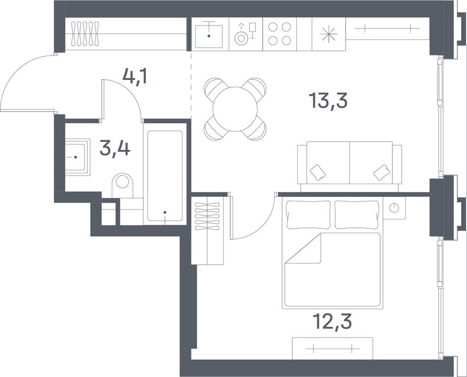 1-BD Apartment Sale, 33.1 sq. m. at Portland, Yuzhnoportovaya Street, 42с5, Moscow, Russia #2 1-BD Apartment Sale, 33.1 sq. m. at Portland, Yuzhnoportovaya Street, 42с5, Moscow, Russia #2