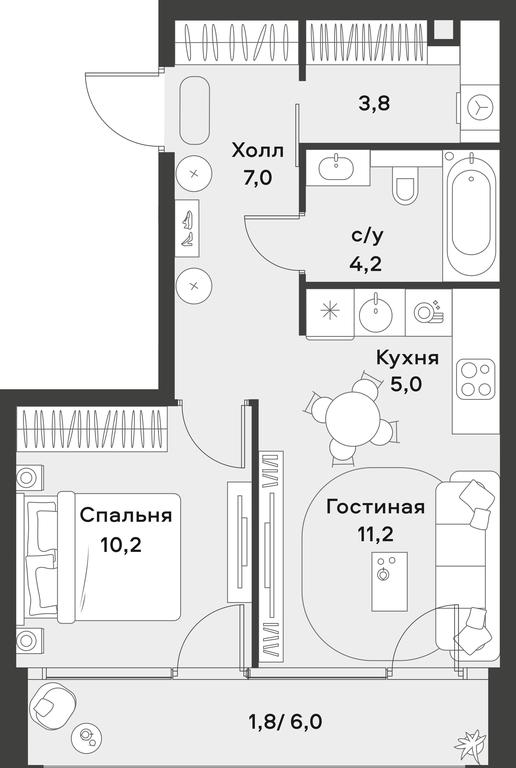 Apartment Sale, 42 sq. m. at Alia, Lyotnaya Street, 95Бк2, Moscow, Russia #1 Apartment Sale, 42 sq. m. at Alia, Lyotnaya Street, 95Бк2, Moscow, Russia #1