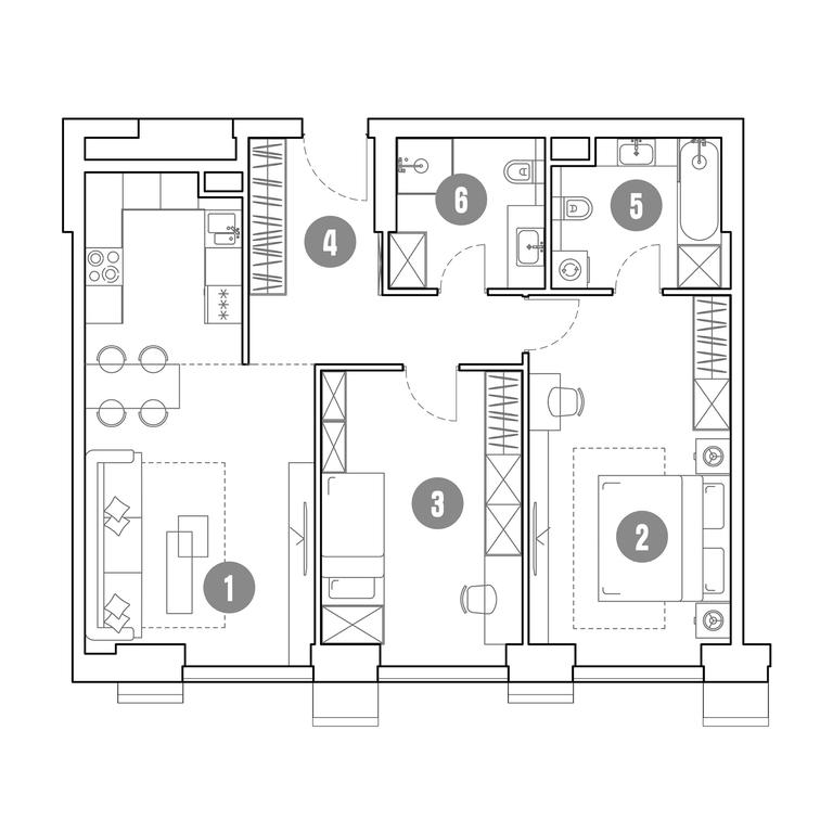 2-BD Apartment Sale, 79.4平方米 at Mirapolis, Mira Avenue, 222Ас9, Moscow, Russia #1