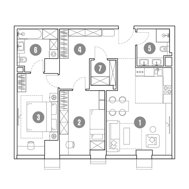 2-BD Apartment Sale, 81.8平方米 at Mirapolis, Mira Avenue, 222Ас9, Moscow, Russia #1