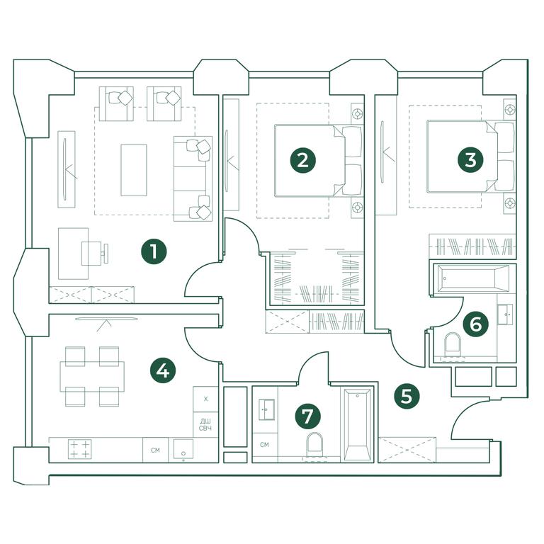 2-BD Apartment Sale, 93.1 sq. m. at Very, Botanicheskaya Street, 29, Moscow, Russia #2 2-BD Apartment Sale, 93.1 sq. m. at Very, Botanicheskaya Street, 29, Moscow, Russia #2
