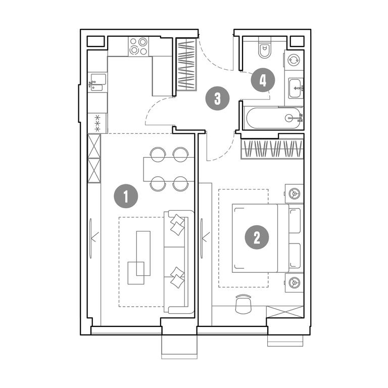 1-BD Apartment Sale, 51.3 sq. m. at Mirapolis, Mira Avenue, 222Ас9, Moscow, Russia #1 1-BD Apartment Sale, 51.3 sq. m. at Mirapolis, Mira Avenue, 222Ас9, Moscow, Russia #1