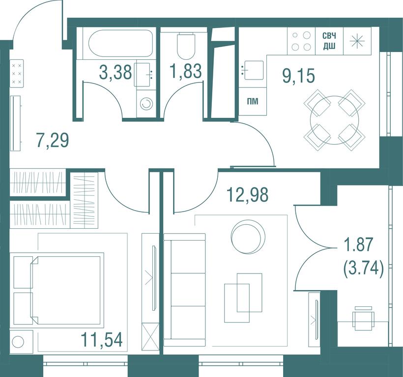 2-BD Apartment Sale, 48.04 sq. m. at Odinburg, Severnaya Street, 11, Odintsovo, Moscow Region, Russia #1 2-BD Apartment Sale, 48.04 sq. m. at Odinburg, Severnaya Street, 11, Odintsovo, Moscow Region, Russia #1