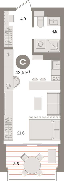 Apartment Sale, 42.5 sq. m. at Kvartal «MONS», Ogorodny Drive, Moscow, Russia #1 Apartment Sale, 42.5 sq. m. at Kvartal «MONS», Ogorodny Drive, Moscow, Russia #1